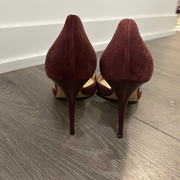 Jimmy Choo *Barely Worn* Burgundy Suede Addison D'Orsay Pumps - Picture 3 of 10